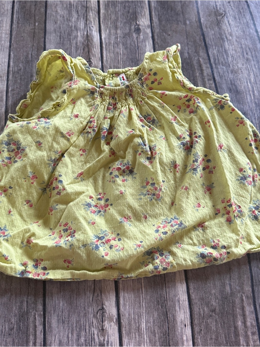 Bonpoint yellow floral blouse vguc 18m